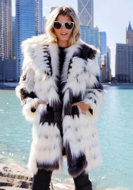  Alter Ego Faux Fur Shawl Collar Coat 