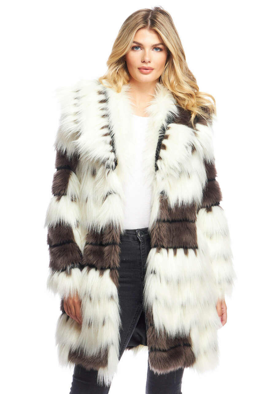  Alter Ego Faux Fur Shawl Collar Coat 