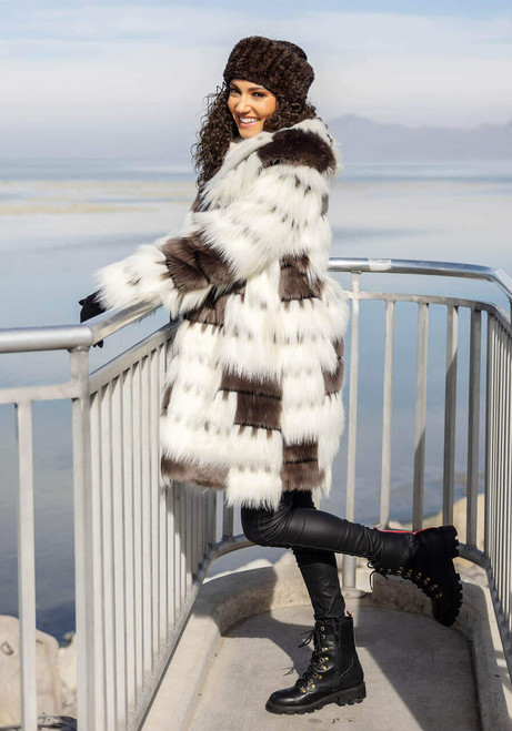  Alter Ego Faux Fur Shawl Collar Coat 