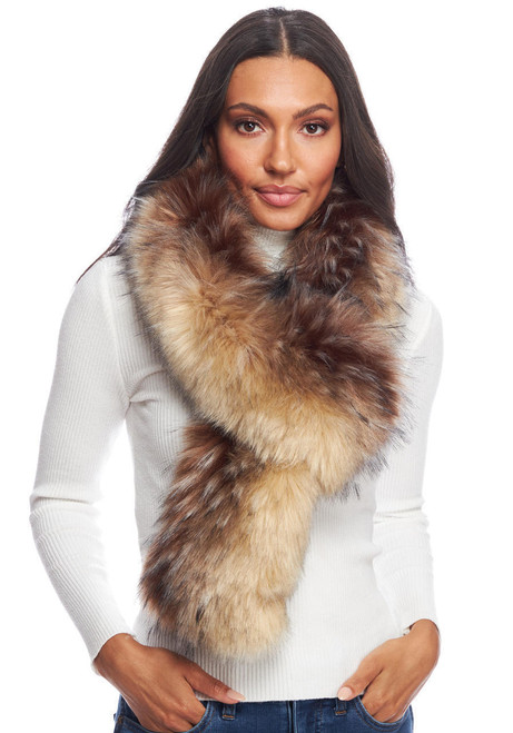  Arctic Wolf Faux Fur Loop Scarf 