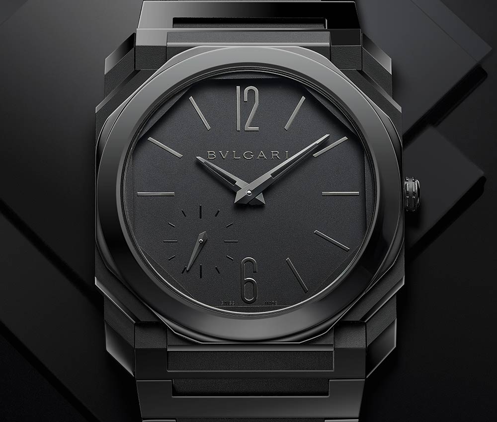 bulgari octo finissimo black ceramic closeup