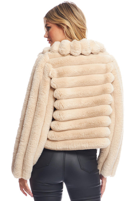  Champagne Faux Fur Soho Zip Jacket 