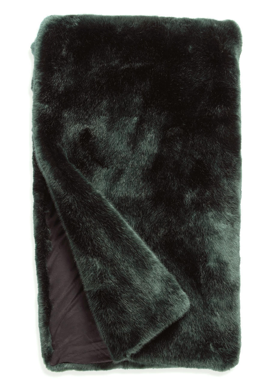  Couture Collection Emerald Mink Faux Fur Throws 