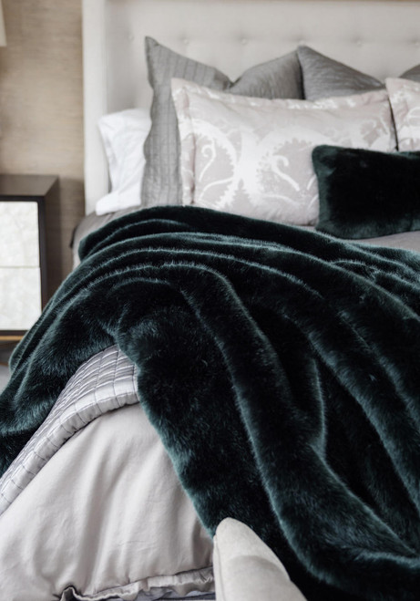  Couture Collection Emerald Mink Faux Fur Throws 