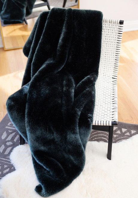  Couture Collection Emerald Mink Faux Fur Throws 
