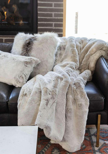 Couture Collection Sterling Mink Faux Fur Throws