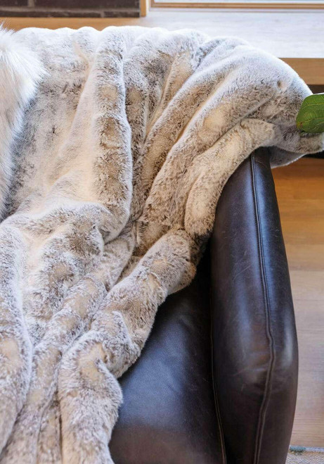 Couture Collection Sterling Mink Faux Fur Throws