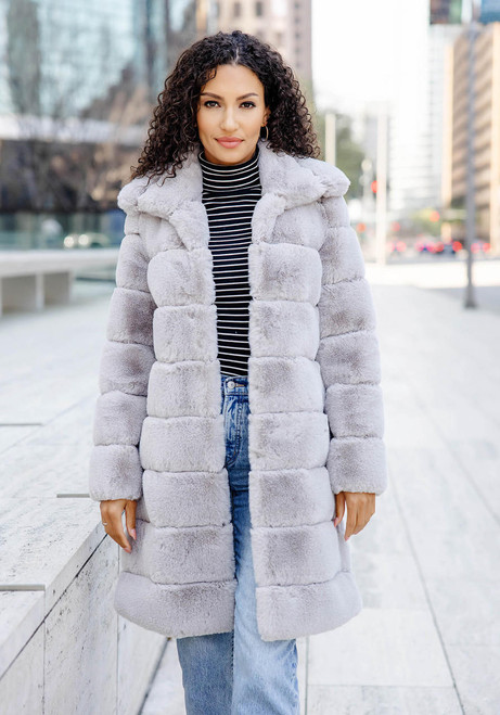  Dove Faux Fur Tres Chic Mink Stroller Coat 