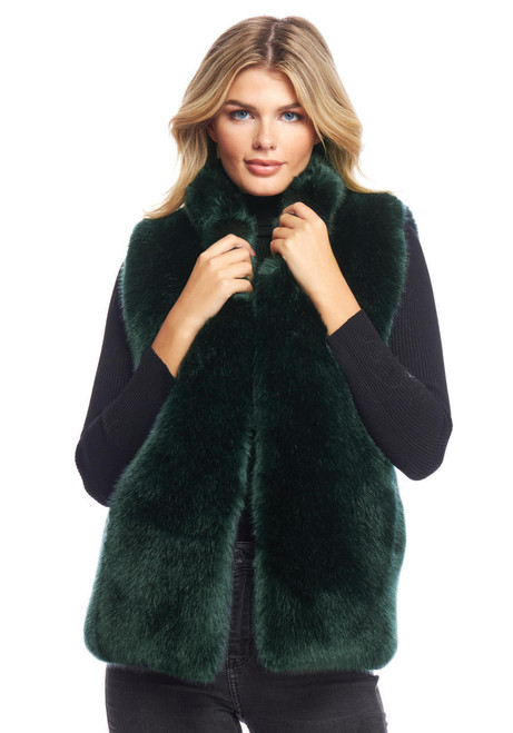  Emerald Mink Faux Fur Couture Hook Vest 