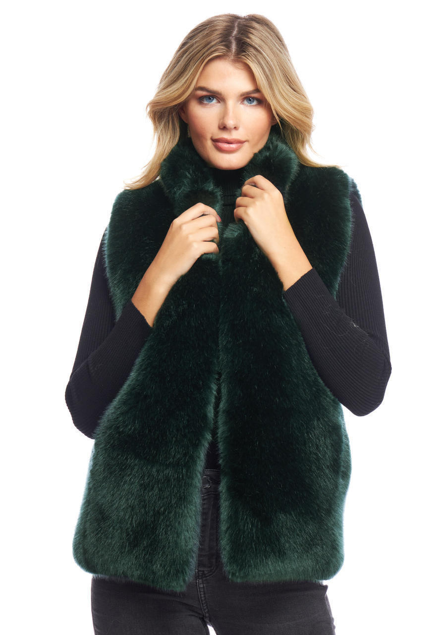  Emerald Mink Faux Fur Couture Hook Vest 