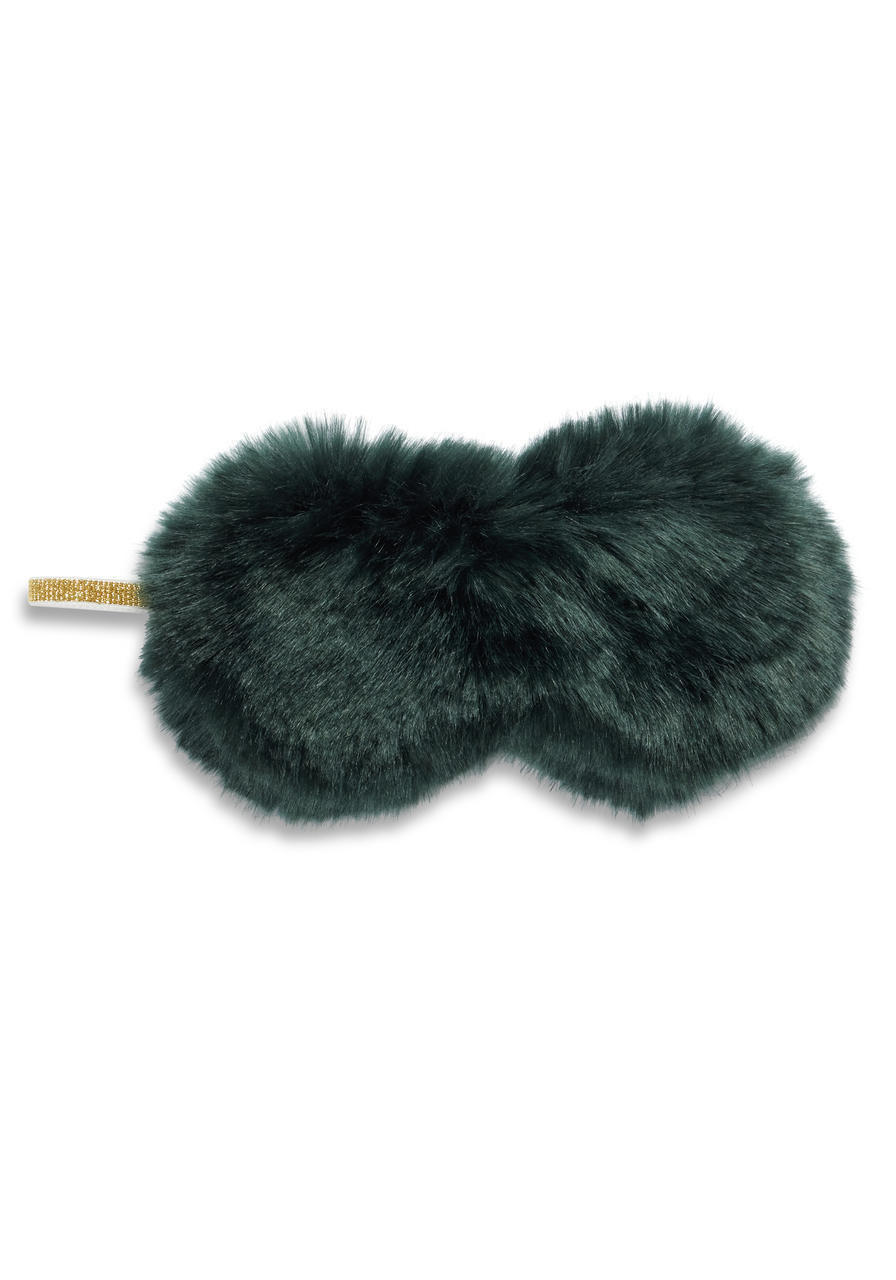  Emerald Mink Faux Fur Sparkle Sleep Mask 