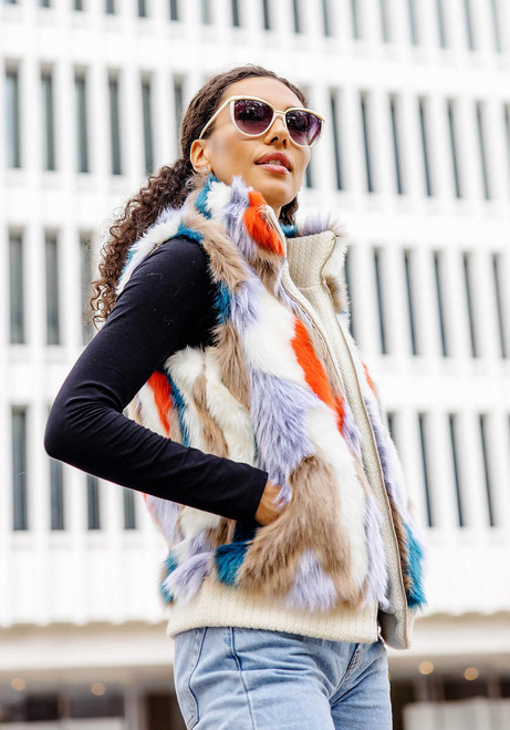 Fabulous-Furs Apres Ski Faux Fur Zip Vest 