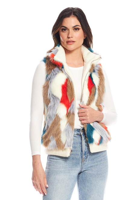 Fabulous-Furs Apres Ski Faux Fur Zip Vest 
