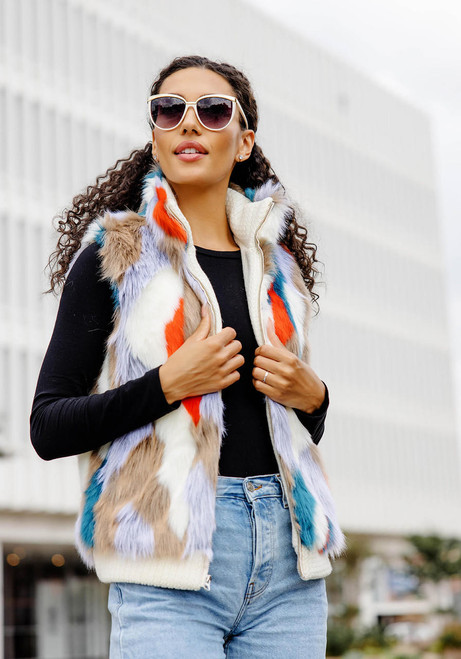 Fabulous-Furs Apres Ski Faux Fur Zip Vest 