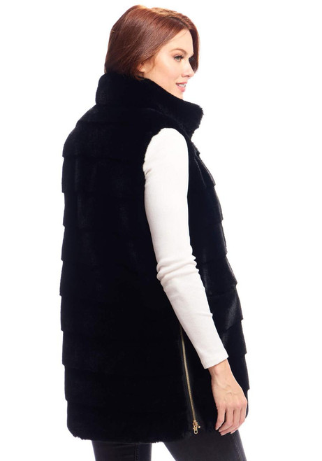Fabulous-Furs Black Faux Fur Weekender Vest 
