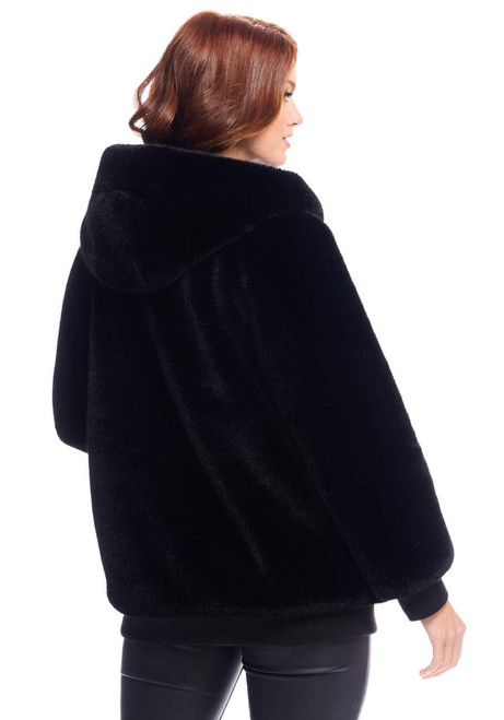 Fabulous-Furs Black Mink Faux Fur Ski Club Parka 