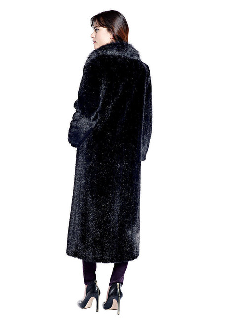 Fabulous-Furs Black Mink Signature Full-Length Faux Fur Coat 