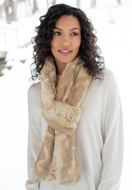Fabulous-Furs Blonde Mink Faux Fur Loop Scarf 