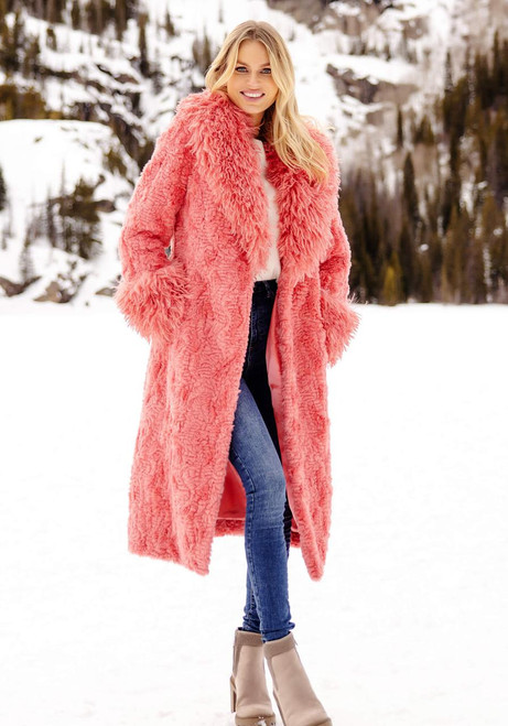 Fabulous-Furs Bubblegum Faux Fur Fri-Yay! Coat 