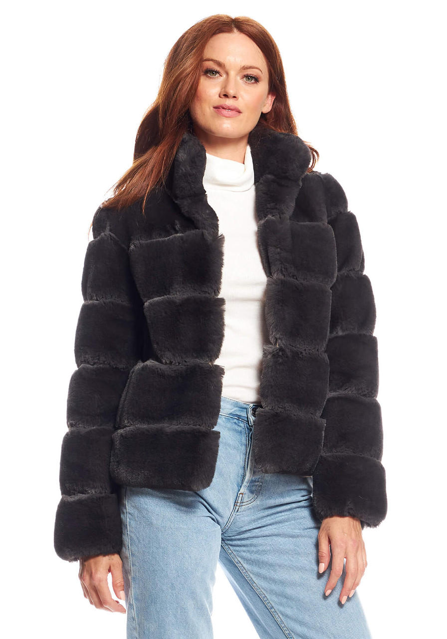 Fabulous-Furs Charcoal Faux Fur Posh Jacket  Fabulous-Furs Charcoal Faux Fur Posh Jacket