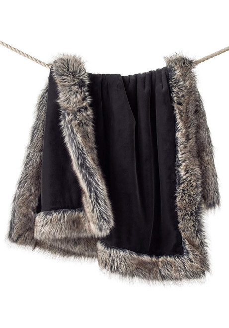Fabulous-Furs Charcoal Faux Sheared Beaver Alpine Weighted Throw 