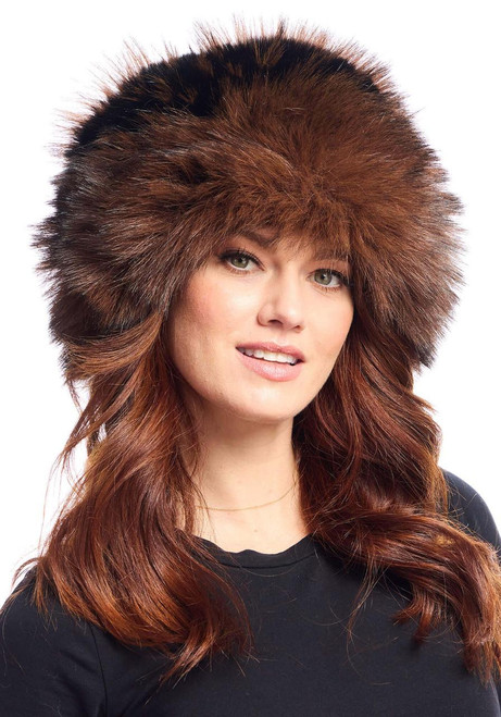 Fabulous-Furs Chocolate Fox Faux Fur Cossack-Style Hat 