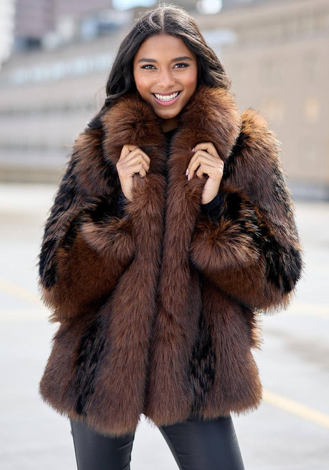 Fabulous-Furs Chocolate Fox Faux Fur Foxy Favorite Jacket 