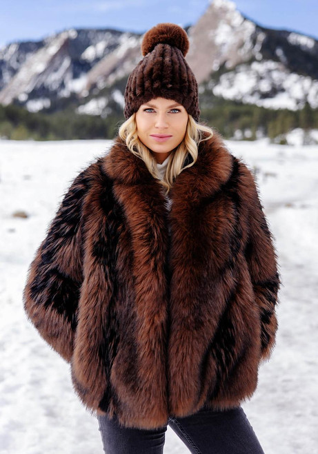 Fabulous-Furs Chocolate Fox Faux Fur Foxy Favorite Jacket 