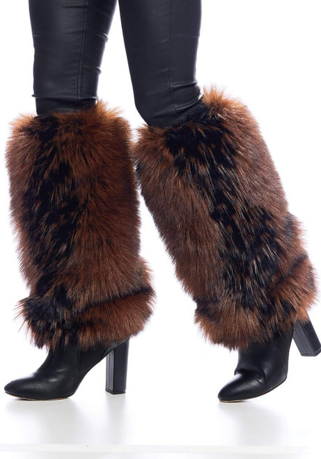 Fabulous-Furs Chocolate Fox Faux Fur Legwarmers 