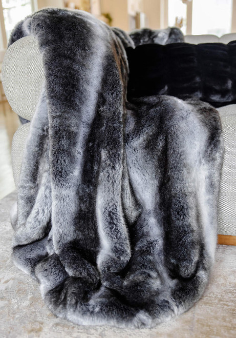 Fabulous-Furs Couture Collection Chinchilla Faux Fur Throws