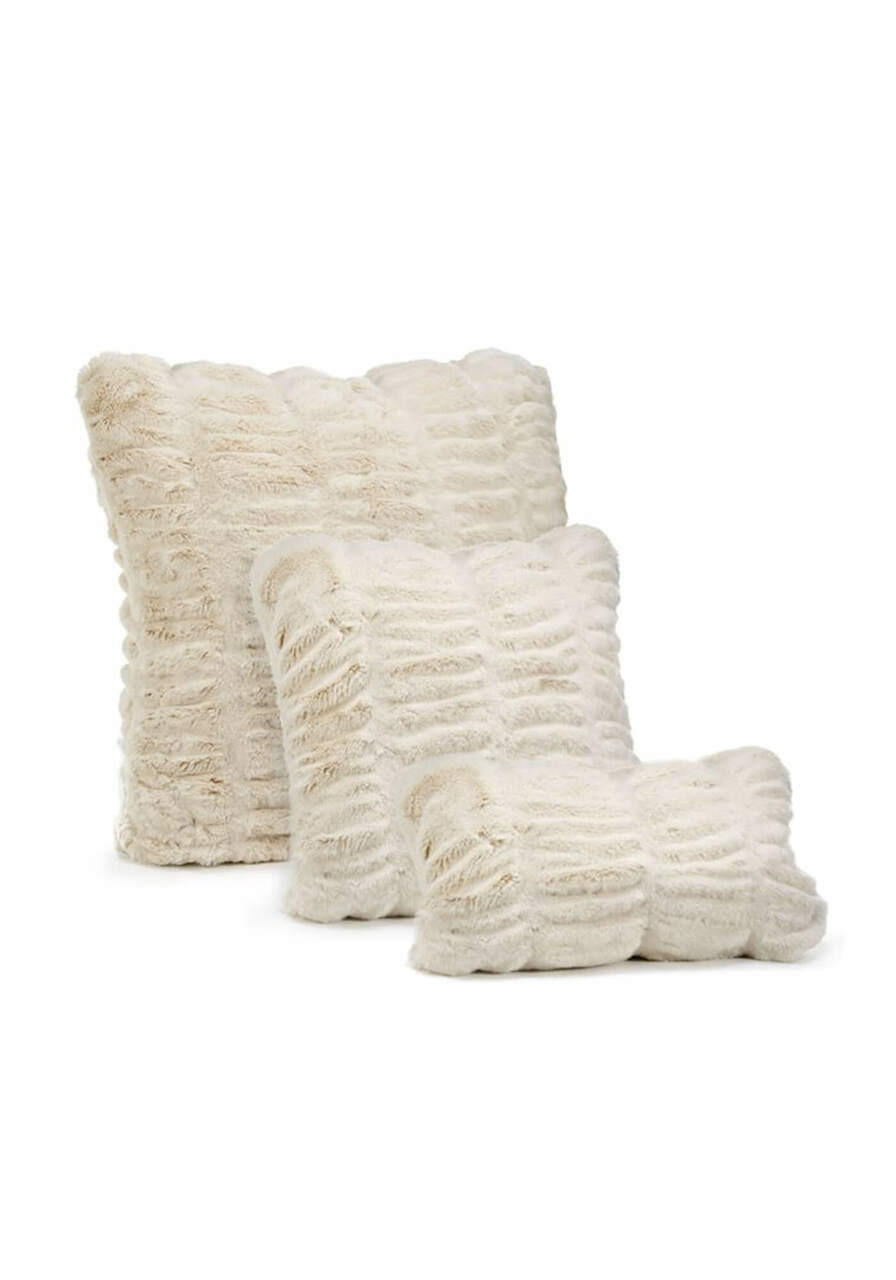 Fabulous-Furs Couture Collection Ivory Mink Faux Fur Pillows  Fabulous-Furs Couture Collection Ivory Mink Faux Fur Pillows