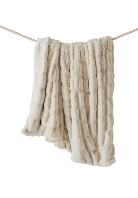 Fabulous-Furs Couture Collection Ivory Mink Faux Fur Throws 