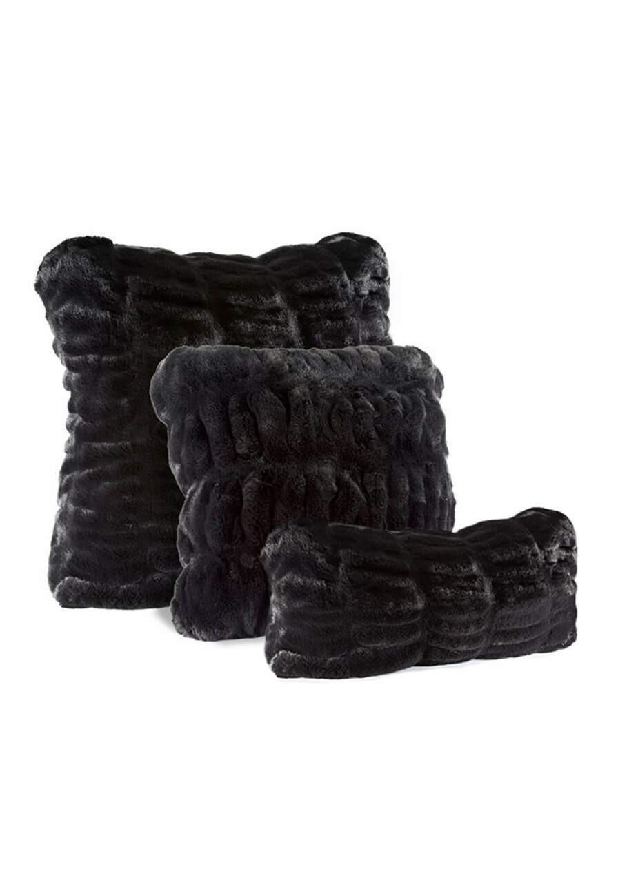 Fabulous-Furs Couture Collection Onyx Mink Faux Fur Pillows 