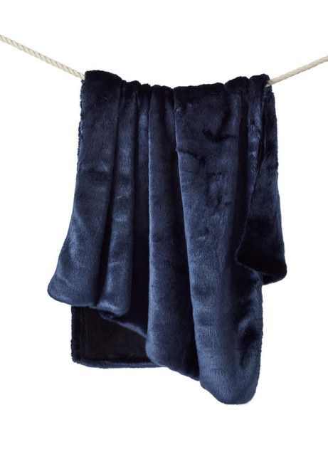 Fabulous-Furs Couture Collection Steel Blue Mink Faux Fur Throws 