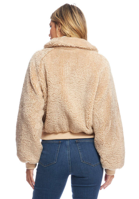 Fabulous-Furs Cream Faux Sherpa Sloane Bomber Jacket 