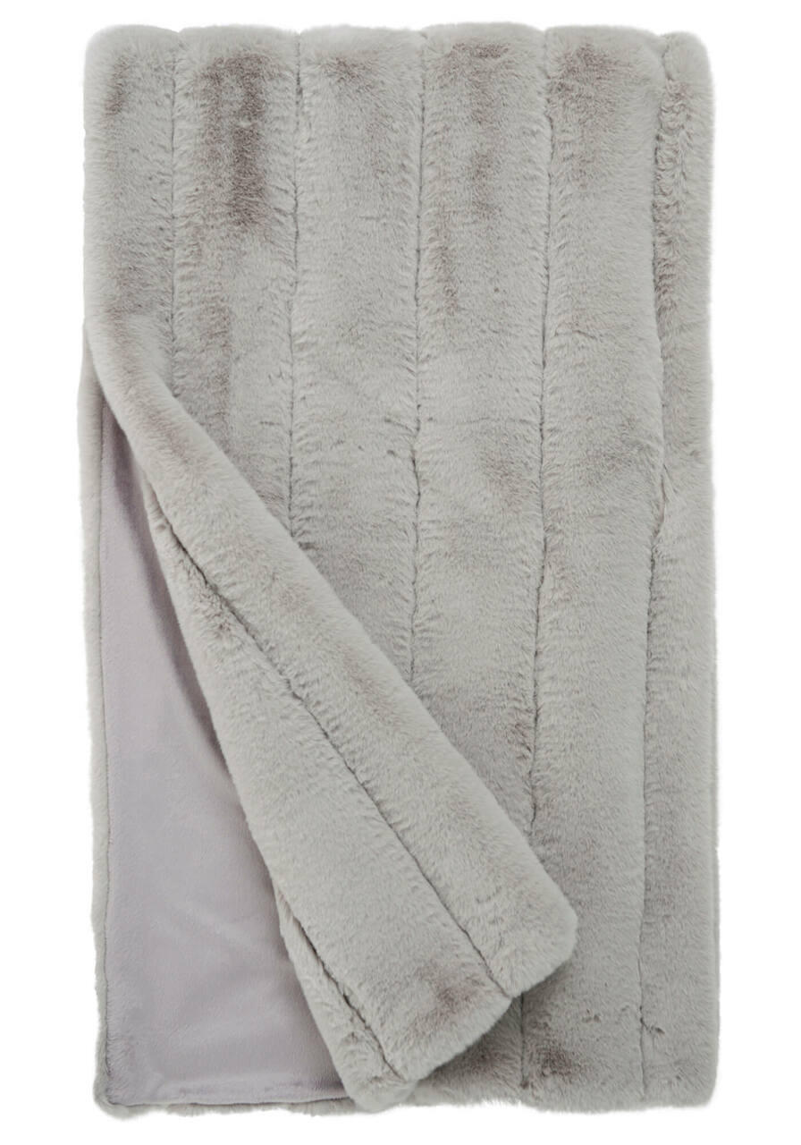 Fabulous-Furs Dove Faux Fur Posh Throw 