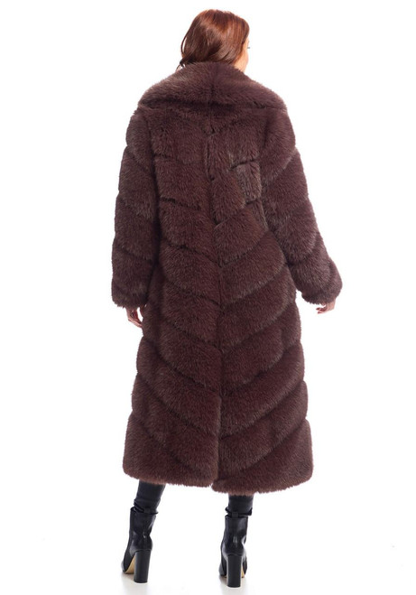 Fabulous-Furs Espresso Fox Faux Fur Vale Full-Length Coat 