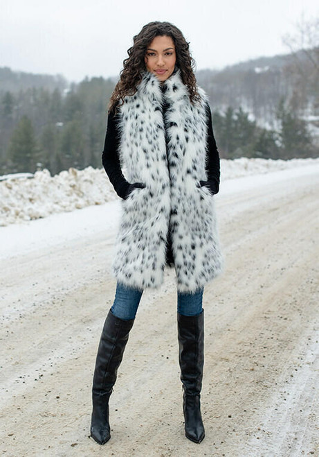 Fabulous-Furs Frosted Leopard Faux Fur Stroller Vest 