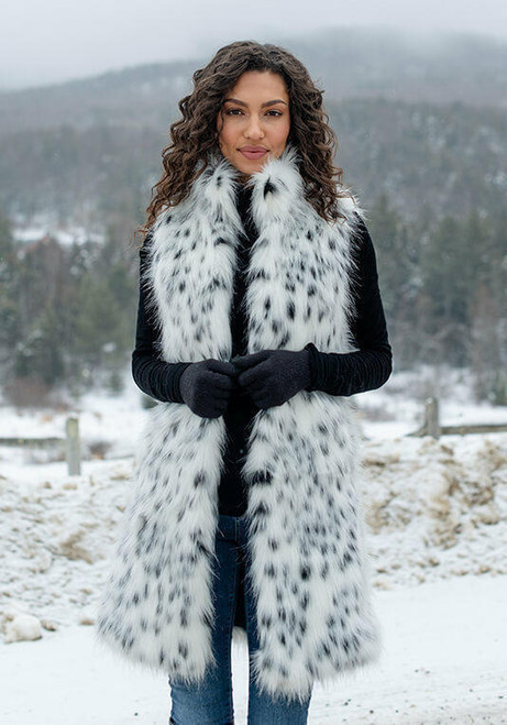 Fabulous-Furs Frosted Leopard Faux Fur Stroller Vest 