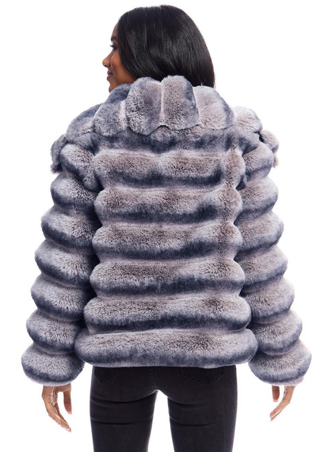 Fabulous-Furs Grey Faux Fur Carmella Chinchilla Coat 