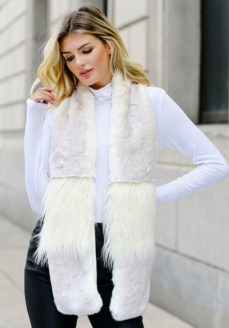 Fabulous-Furs Iced Mink Faux Fur In the Mix Scarf 