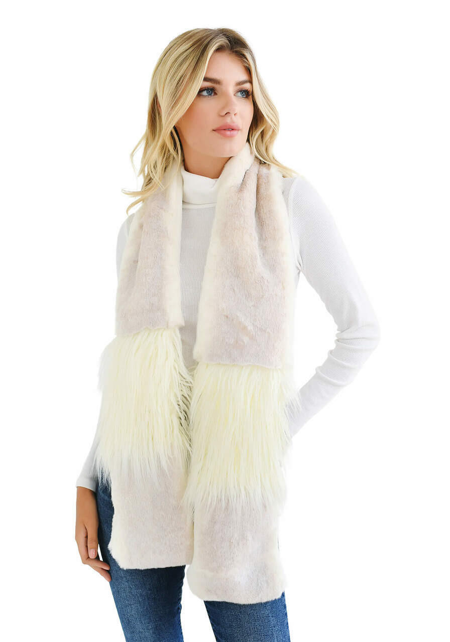 Fabulous-Furs Iced Mink Faux Fur In the Mix Scarf 