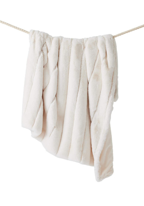 Fabulous-Furs Ivory Faux Fur Posh Throw 