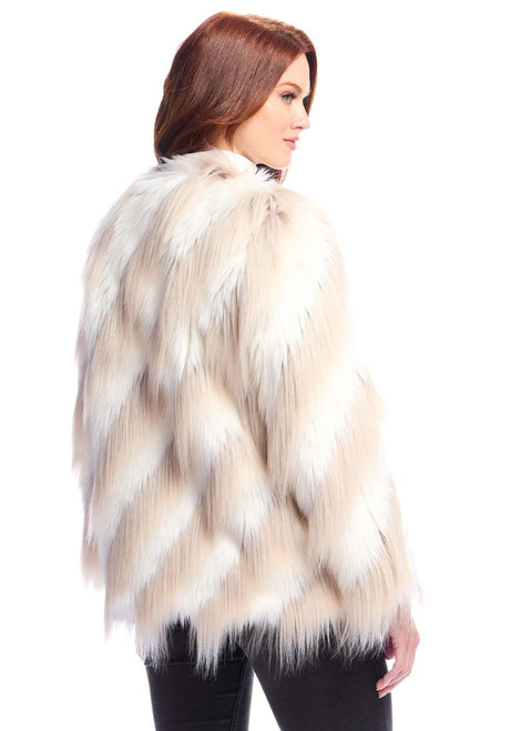 Fabulous-Furs Ivory Faux Fur Simply Biased Jacket 