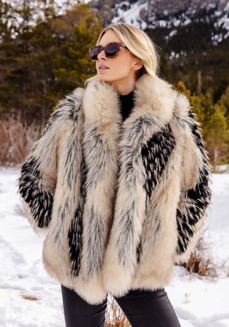 Fabulous-Furs Ivory Fox Faux Fur Foxy Favorite Jacket 