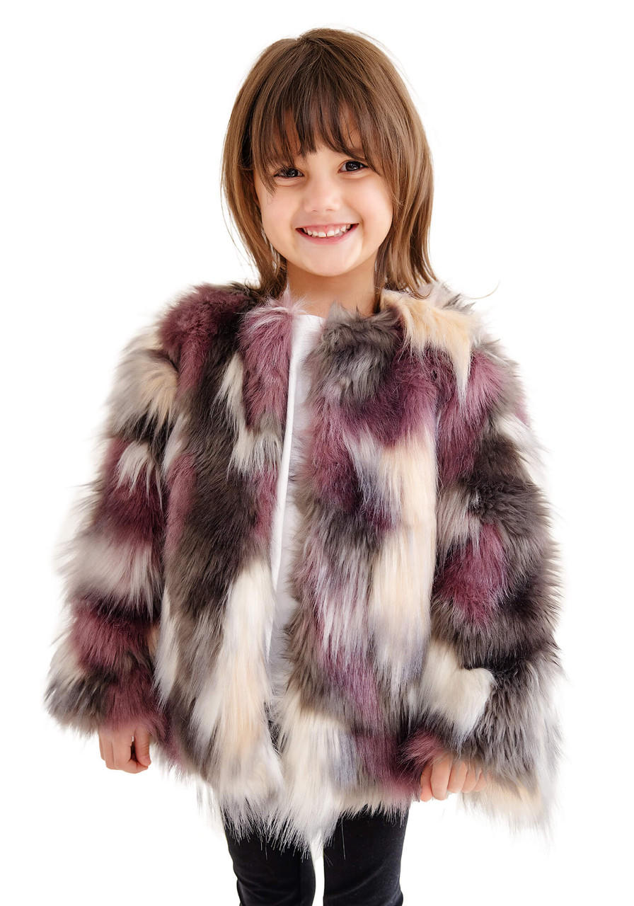 Fabulous-Furs Kid's Faux Fur Josie Fox Coat 