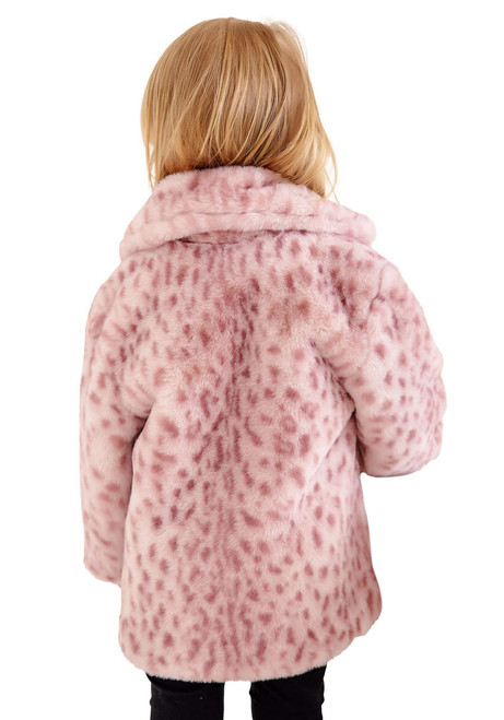 Fabulous-Furs Kid's Pink Leopard Faux Fur Lulu Coat 