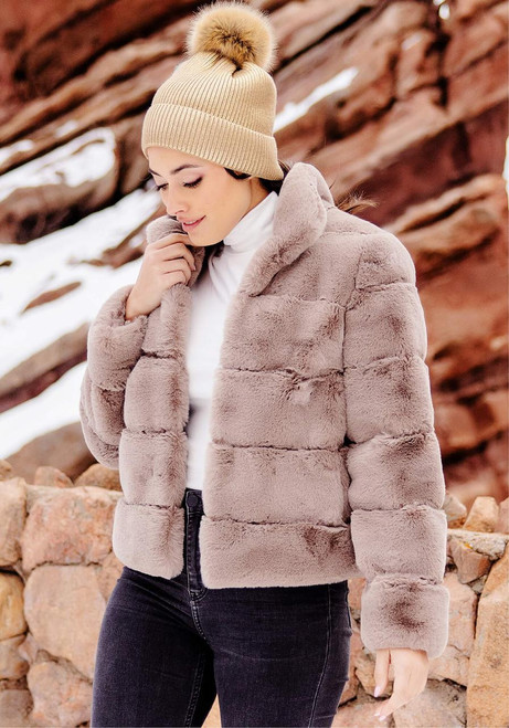 Fabulous-Furs Latte Faux Fur Posh Jacket 