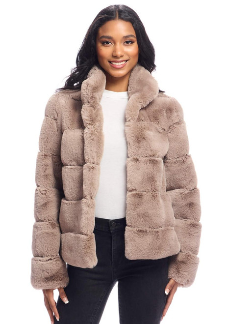 Fabulous-Furs Latte Faux Fur Posh Jacket 
