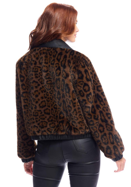 Fabulous-Furs Leopard Faux Fur Billie Bomber Jacket 